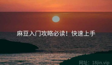 麻豆入门攻略必读！快速上手