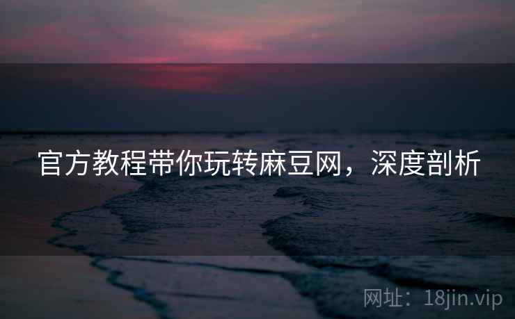 官方教程带你玩转麻豆网，深度剖析