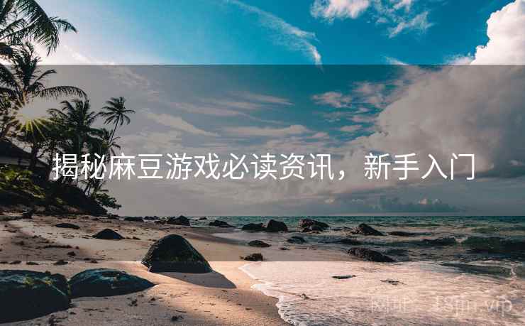 揭秘麻豆游戏必读资讯，新手入门