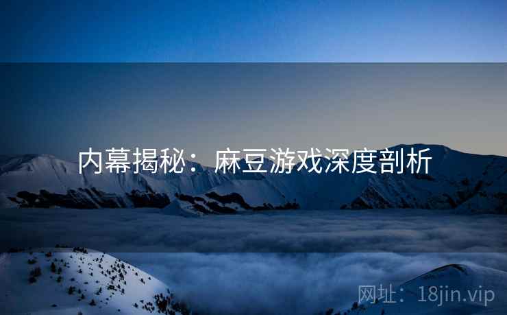 内幕揭秘：麻豆游戏深度剖析