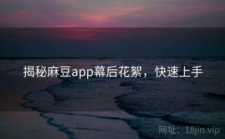 揭秘麻豆app幕后花絮，快速上手